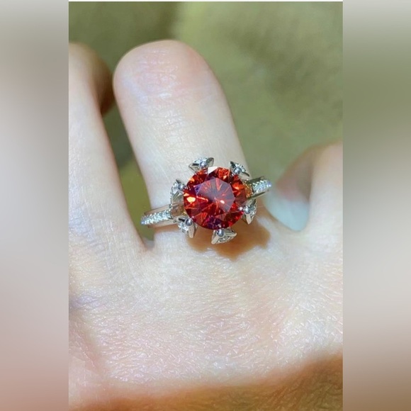 2 Carat Moissanite 6-Prong Ring in Phoenix Fire
